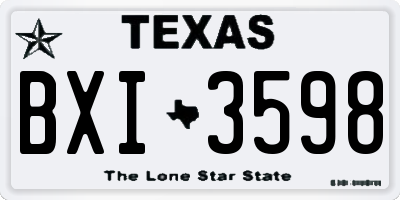 TX license plate BXI3598