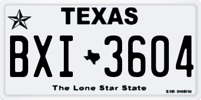 TX license plate BXI3604