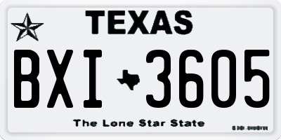 TX license plate BXI3605