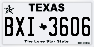 TX license plate BXI3606
