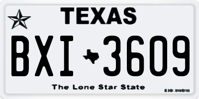 TX license plate BXI3609