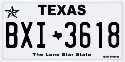 TX license plate BXI3618