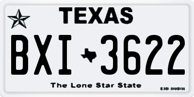TX license plate BXI3622