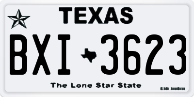 TX license plate BXI3623