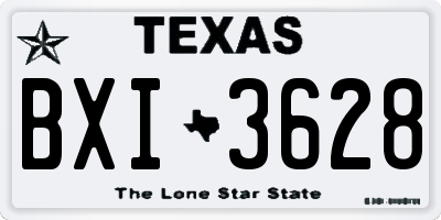 TX license plate BXI3628