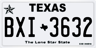 TX license plate BXI3632