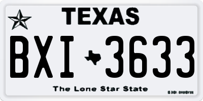 TX license plate BXI3633