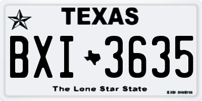 TX license plate BXI3635