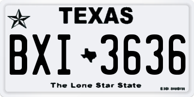 TX license plate BXI3636
