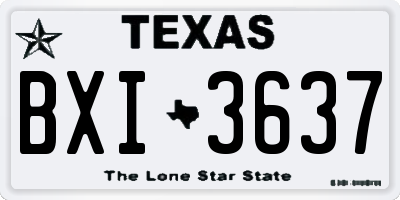 TX license plate BXI3637