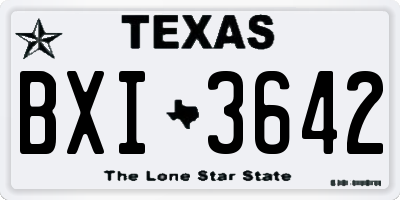 TX license plate BXI3642
