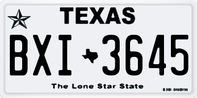 TX license plate BXI3645