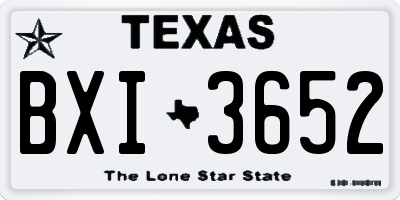 TX license plate BXI3652