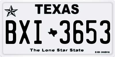 TX license plate BXI3653