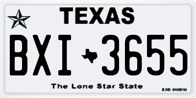 TX license plate BXI3655
