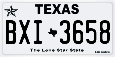 TX license plate BXI3658