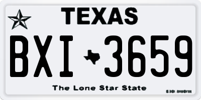 TX license plate BXI3659