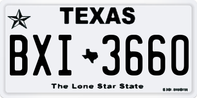 TX license plate BXI3660