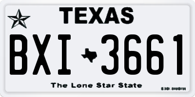 TX license plate BXI3661