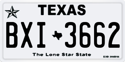 TX license plate BXI3662
