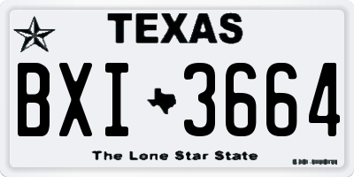 TX license plate BXI3664