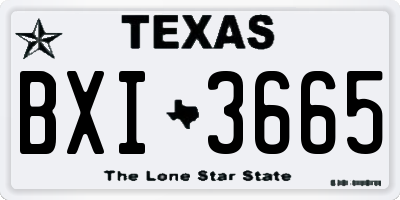 TX license plate BXI3665