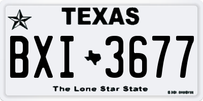 TX license plate BXI3677
