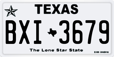 TX license plate BXI3679