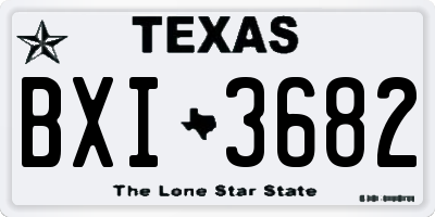 TX license plate BXI3682