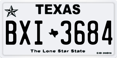 TX license plate BXI3684