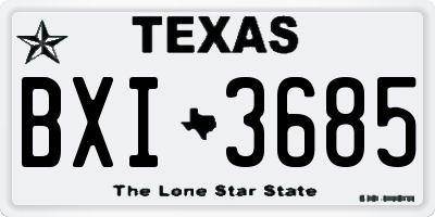TX license plate BXI3685