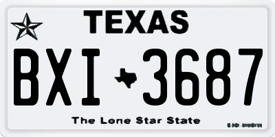 TX license plate BXI3687