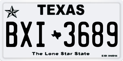 TX license plate BXI3689