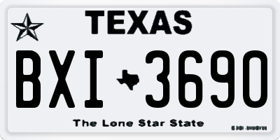 TX license plate BXI3690