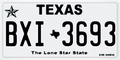 TX license plate BXI3693