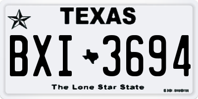 TX license plate BXI3694