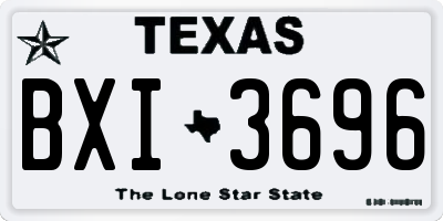TX license plate BXI3696