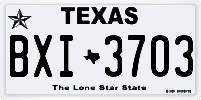 TX license plate BXI3703