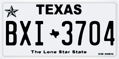 TX license plate BXI3704