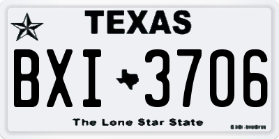 TX license plate BXI3706