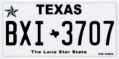 TX license plate BXI3707