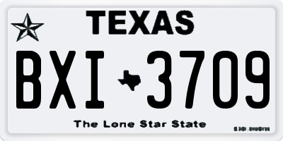 TX license plate BXI3709