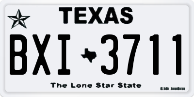 TX license plate BXI3711