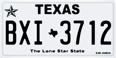 TX license plate BXI3712