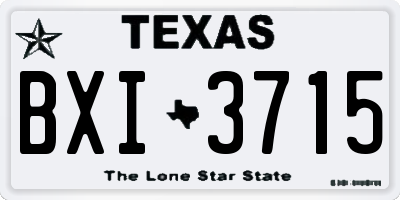 TX license plate BXI3715