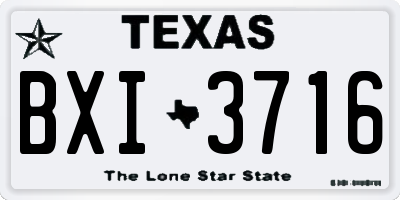 TX license plate BXI3716