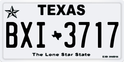 TX license plate BXI3717