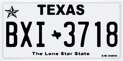 TX license plate BXI3718