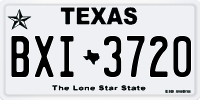 TX license plate BXI3720