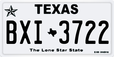 TX license plate BXI3722